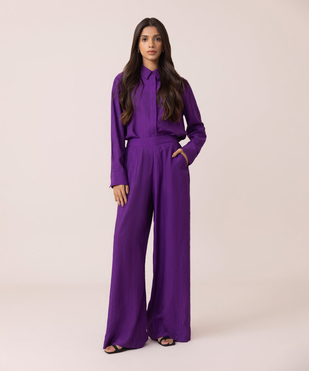 Women's Western Wear Purple Trousers