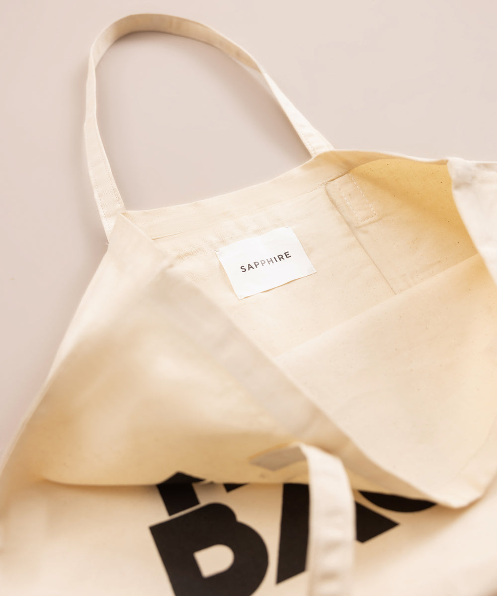 Digitally Printed Beige Cotton Fabric Tote Bag