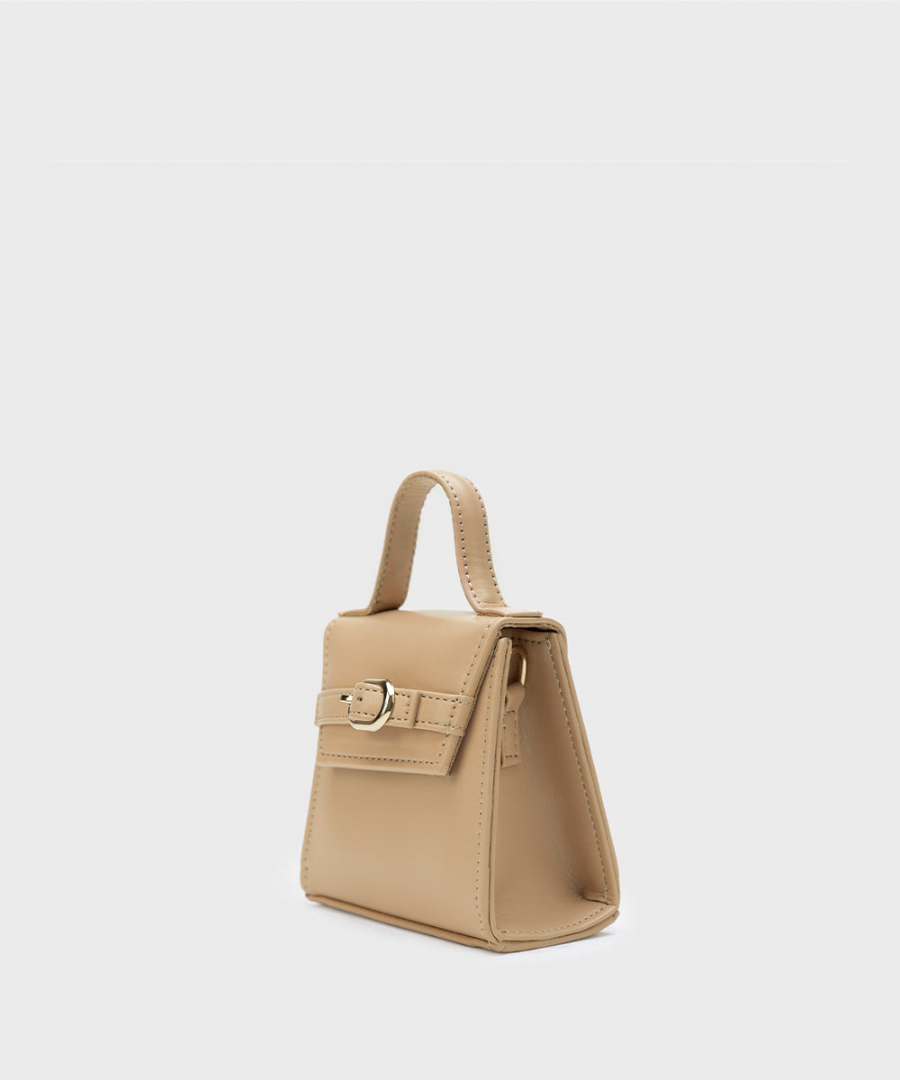 Women's Beige Faux Leather Mini Bag