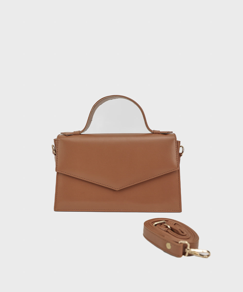 Tan Top Handle Bag