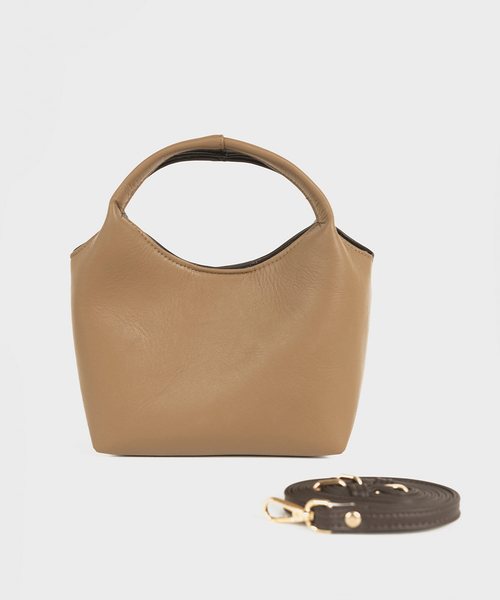 Beige Top Handle Bag