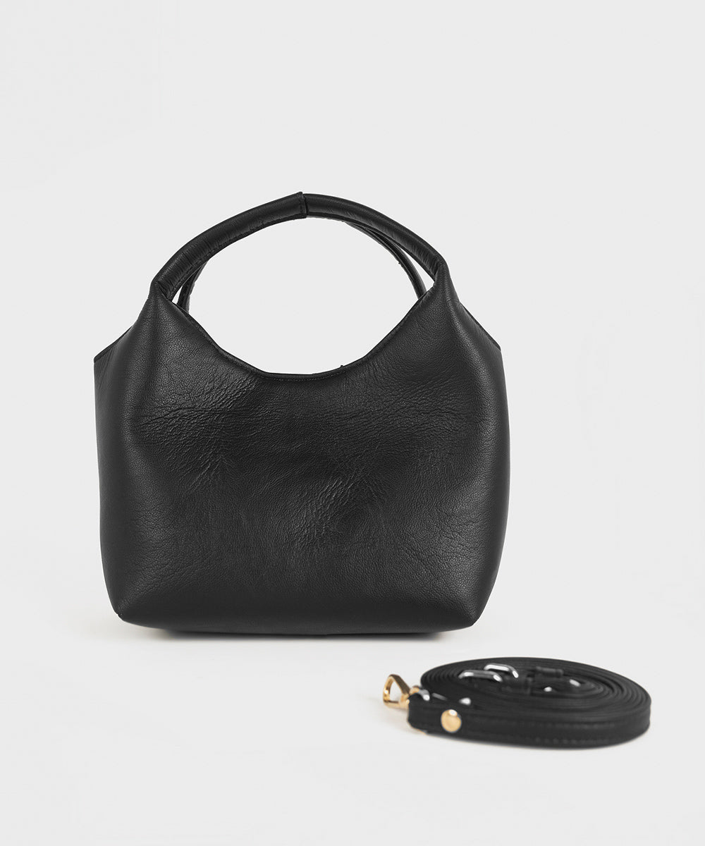 Black Top Handle Bag