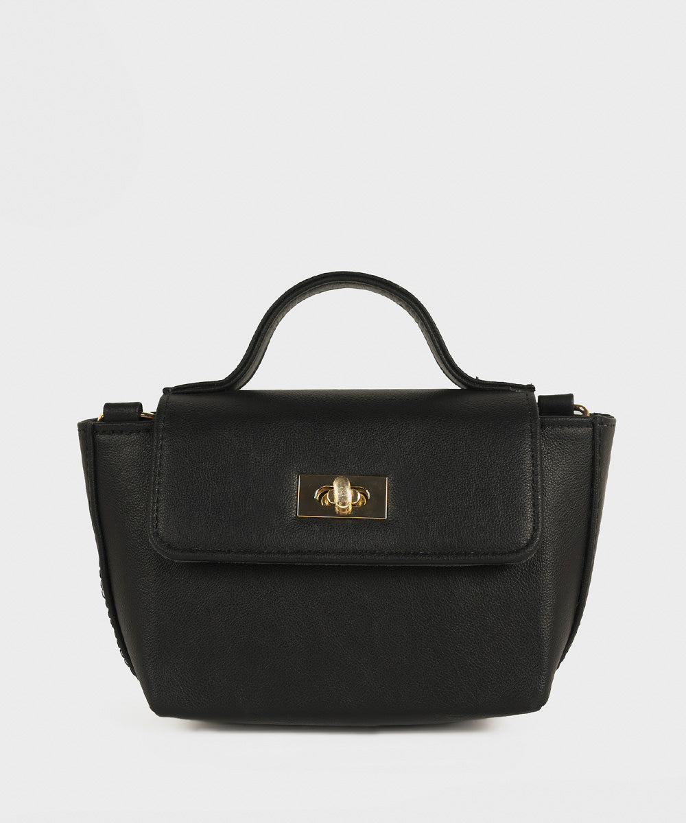 Black Top Handle Bag