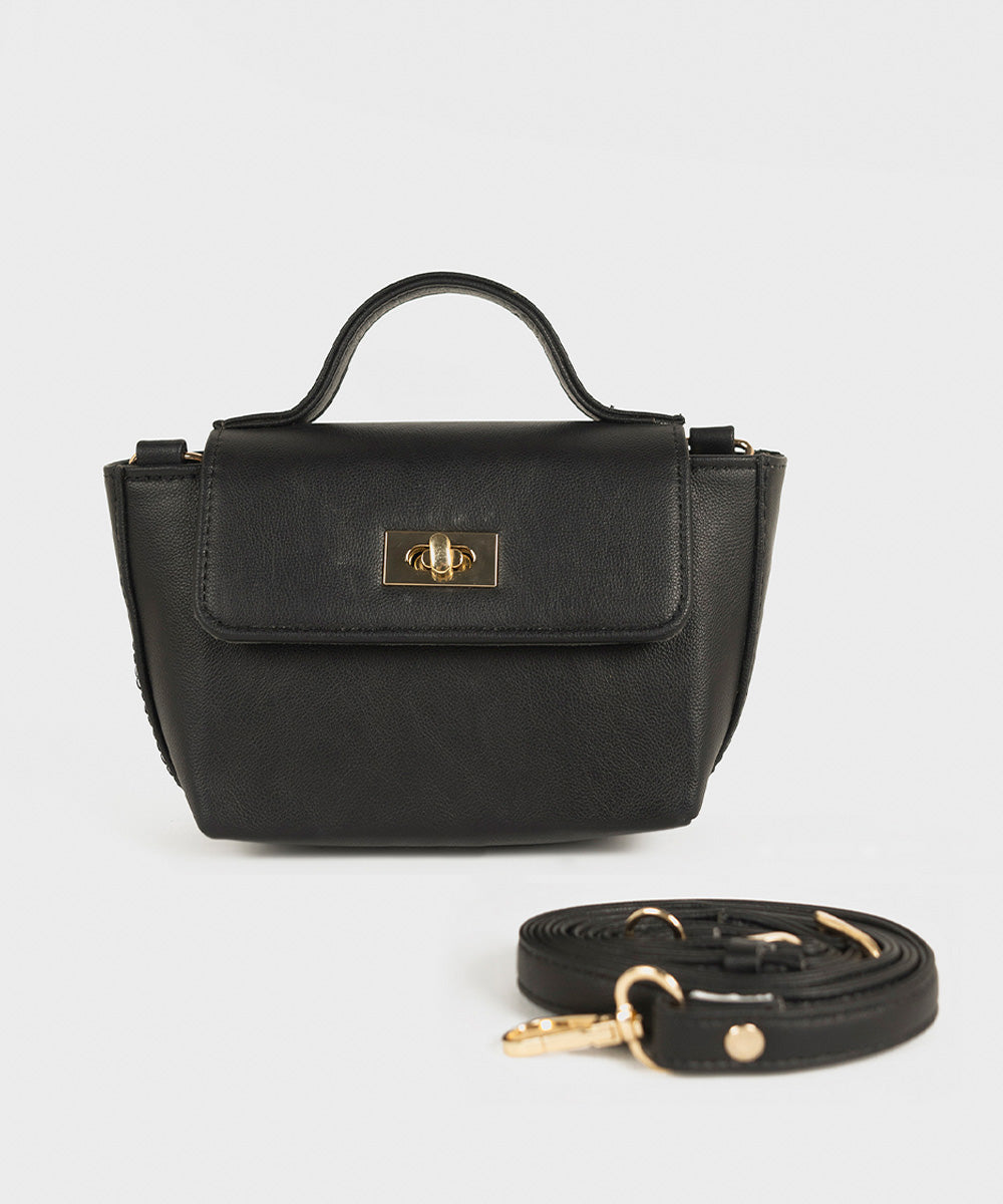 Black Top Handle Bag