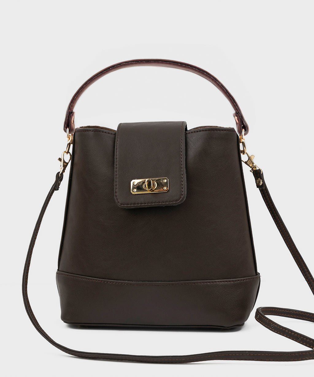 Brown Top Handle Bag