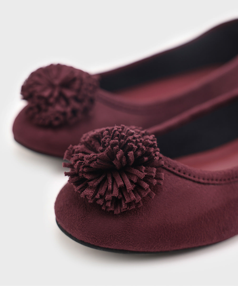 Women's Maroon Flats