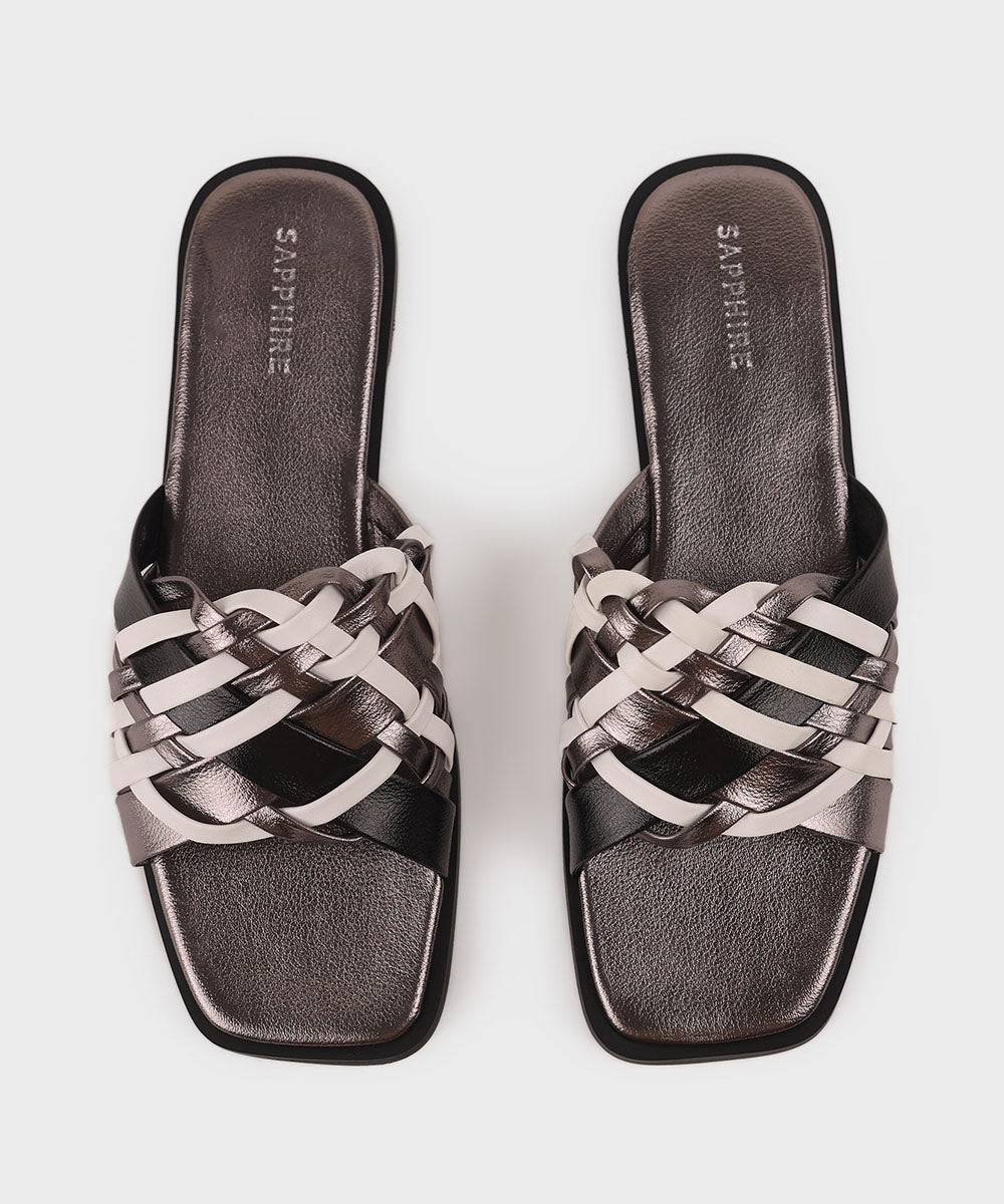 Black Weaved Flats