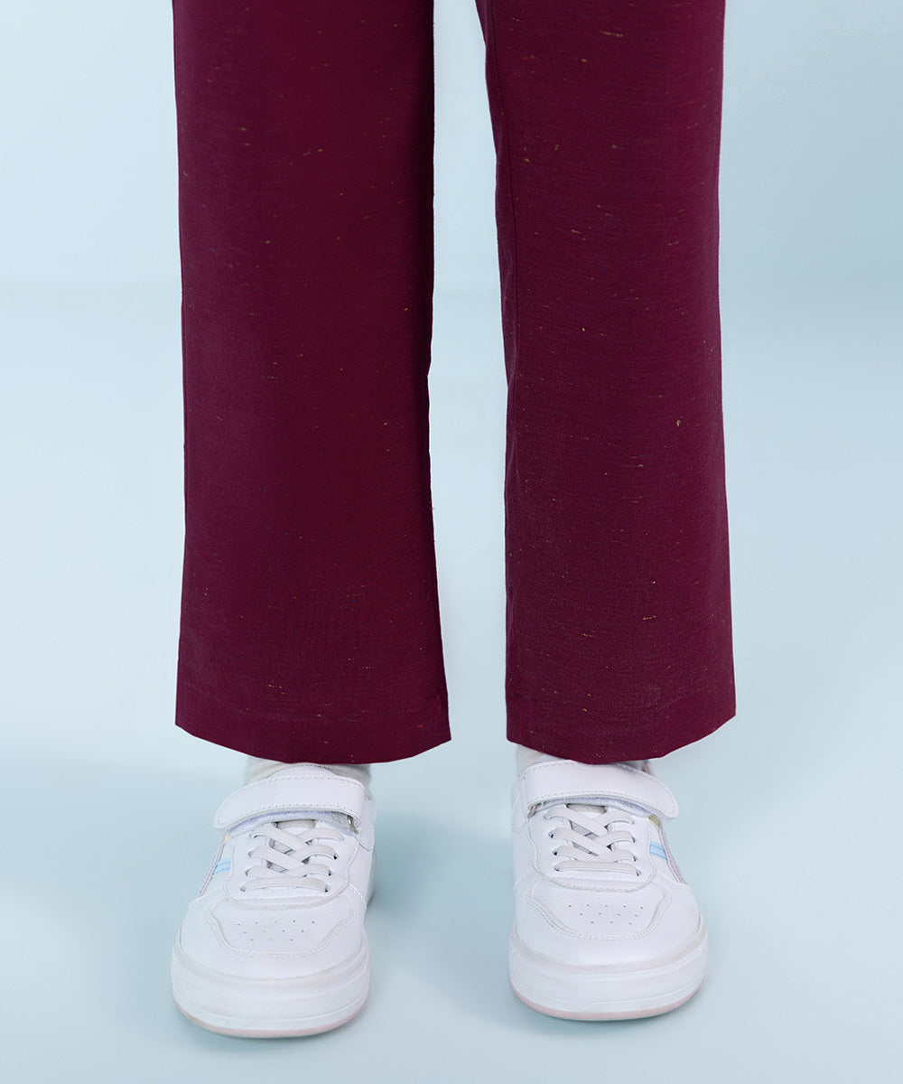 Kids Maroon 2 Piece Dyed Multi Neps Suit