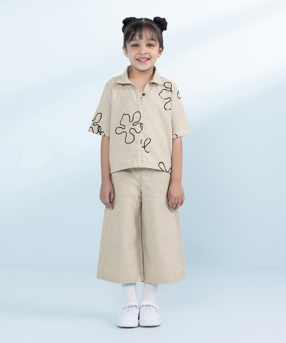 Kids Grey 2 Piece Embroidered Multi Neps Suit