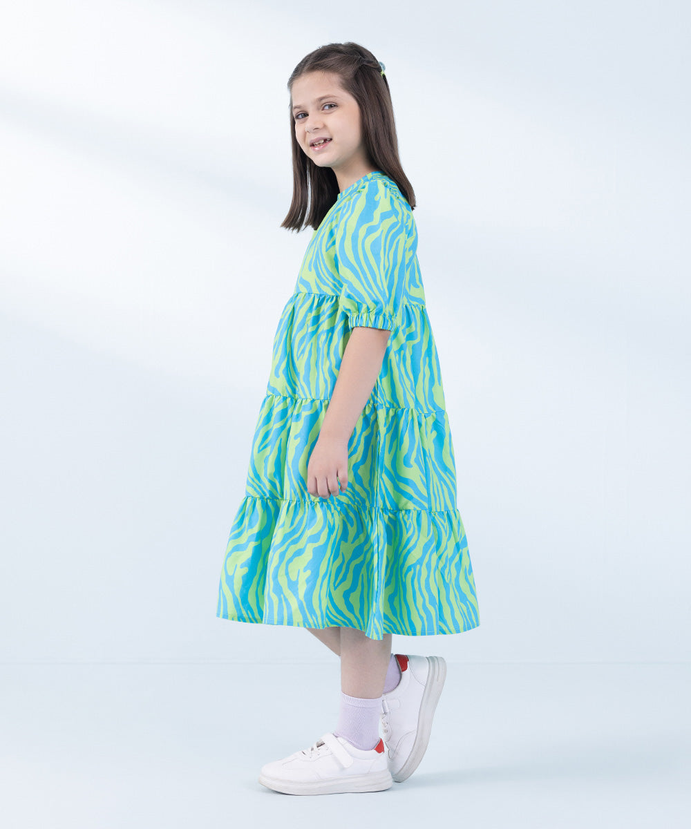 Girl's Multi Printed Poplin Dress