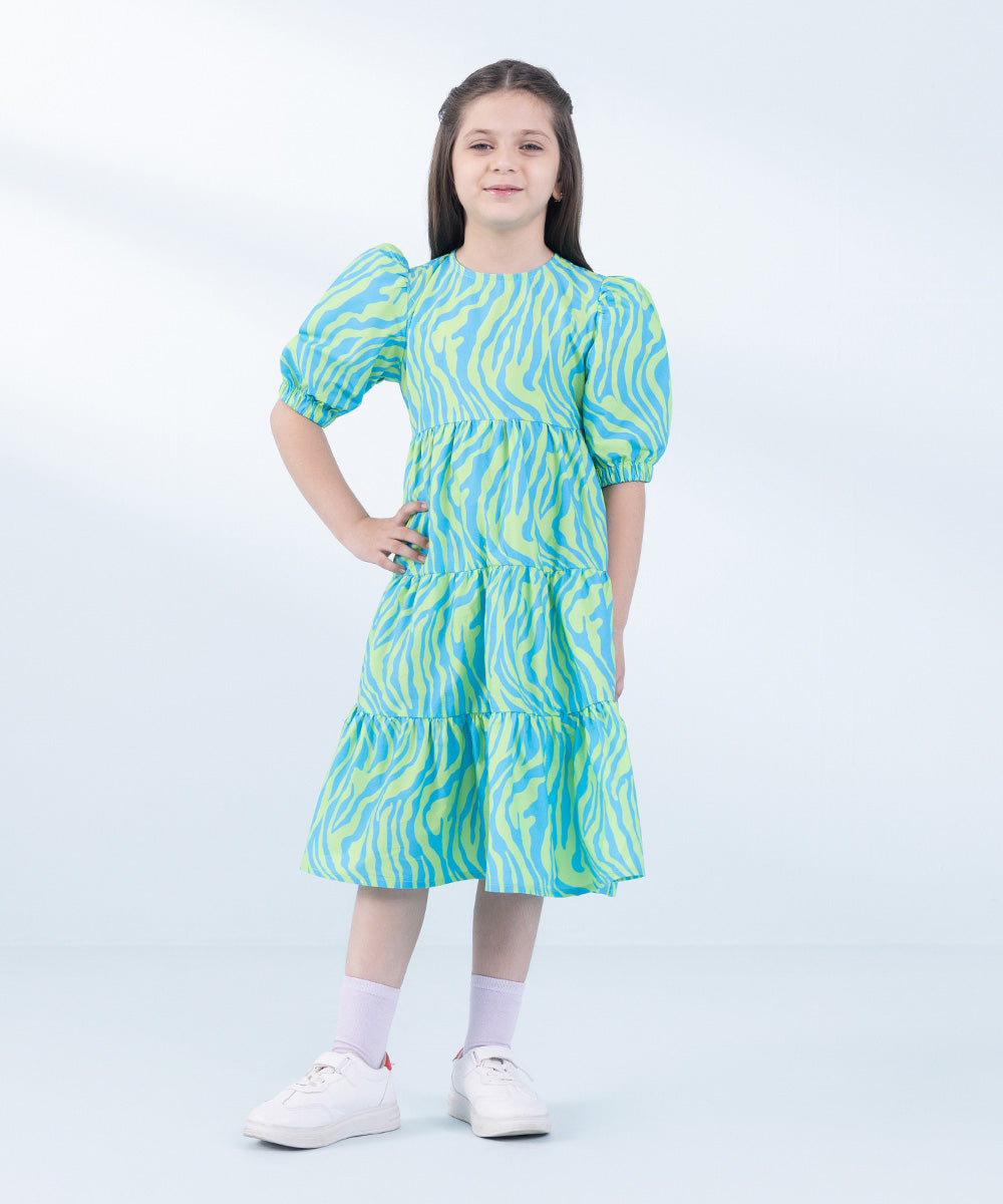 Girl's Multi Printed Poplin Dress