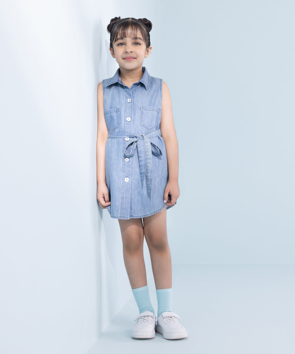 Girl's Blue Denim Dress