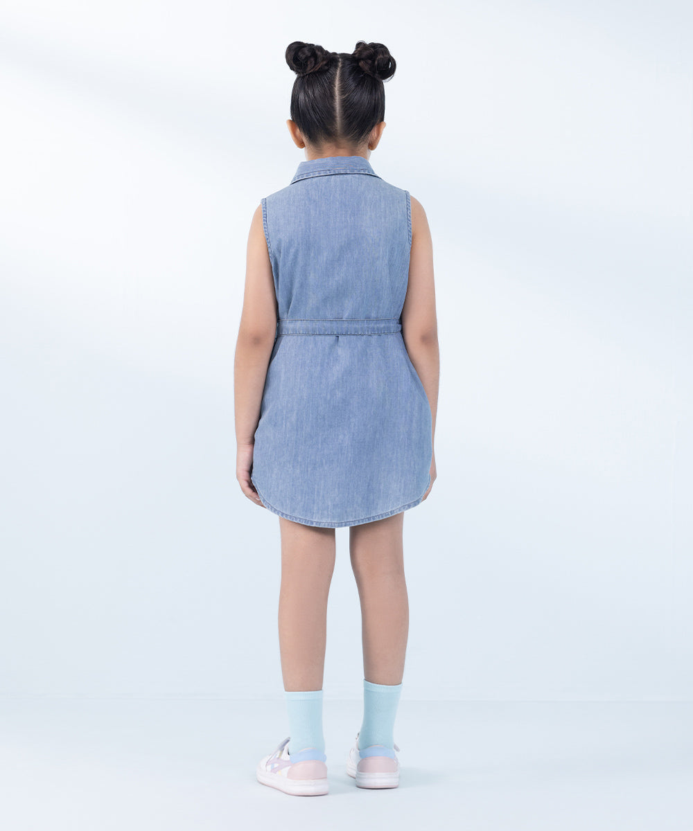 Girl's Blue Denim Dress