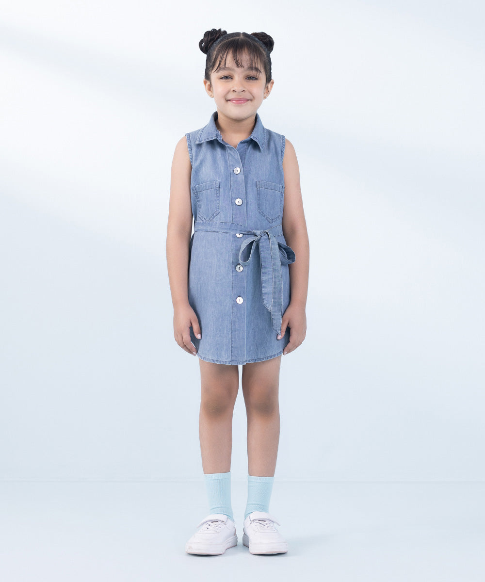 Girl's Blue Denim Dress