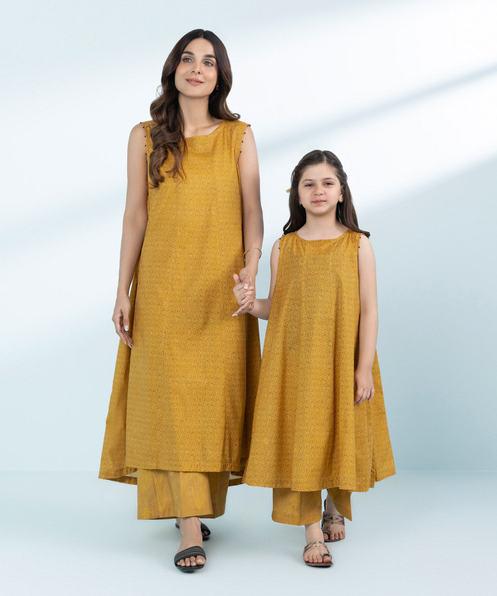 Mommy & Me Girls Two Piece Yellow Suit 