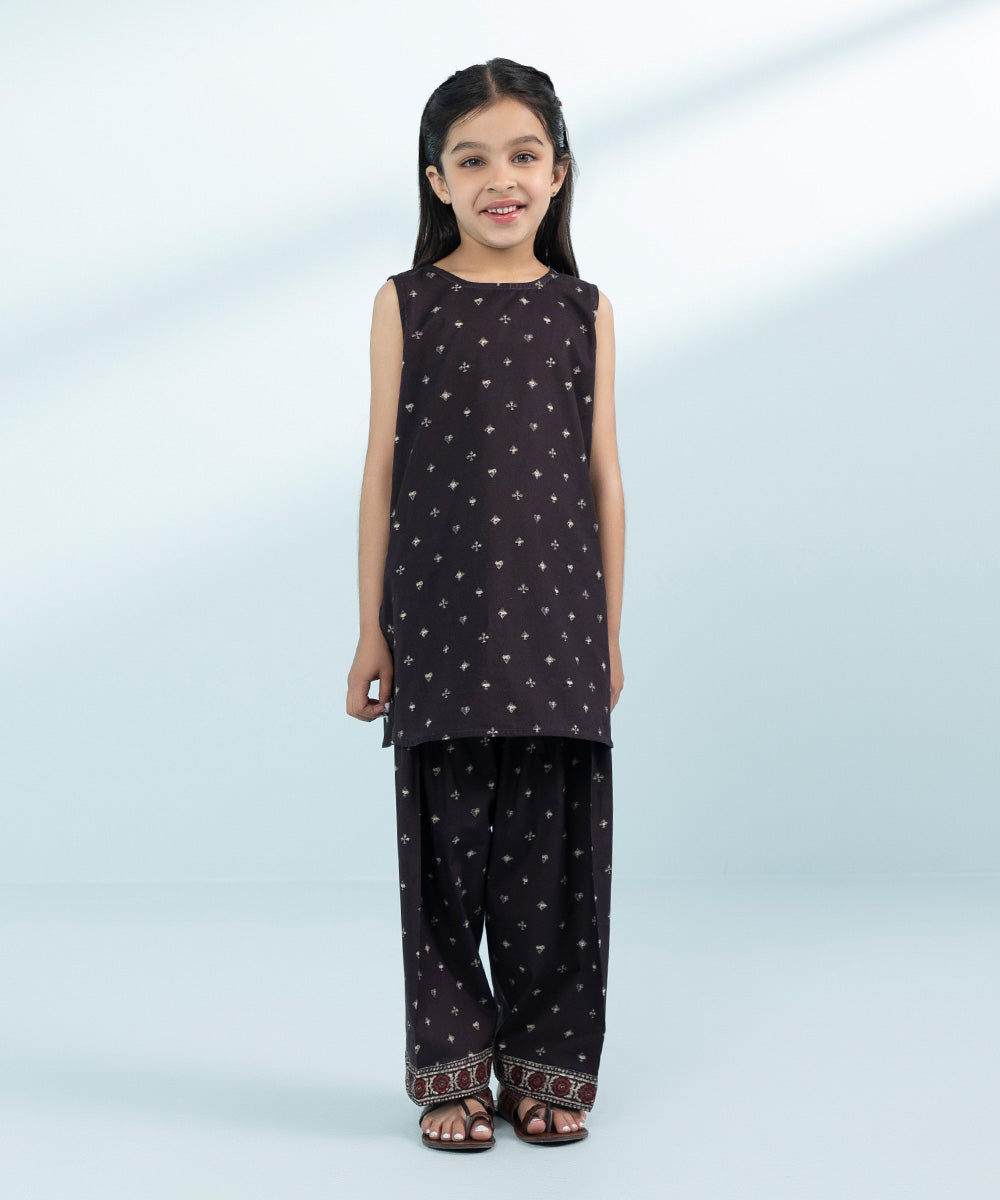 Mommy & Me Girls Two Piece Brown Suit 
