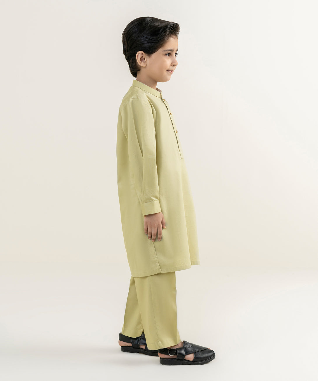 Boy's 100% Cotton Plain Khaki Kurta Trousers