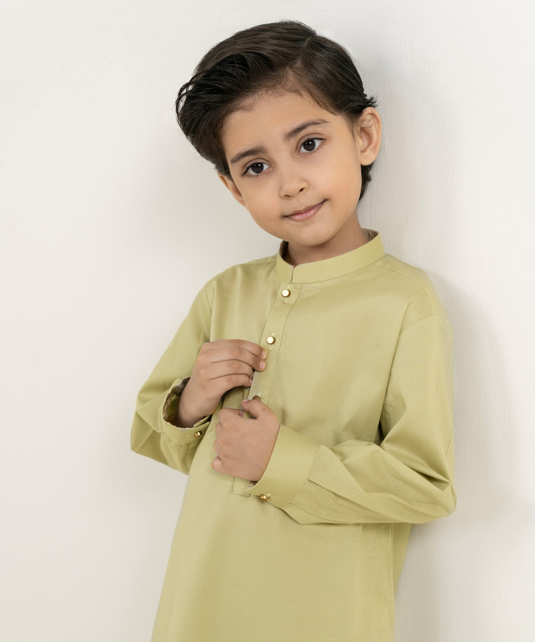 Boy's 100% Cotton Plain Khaki Kurta Trousers
