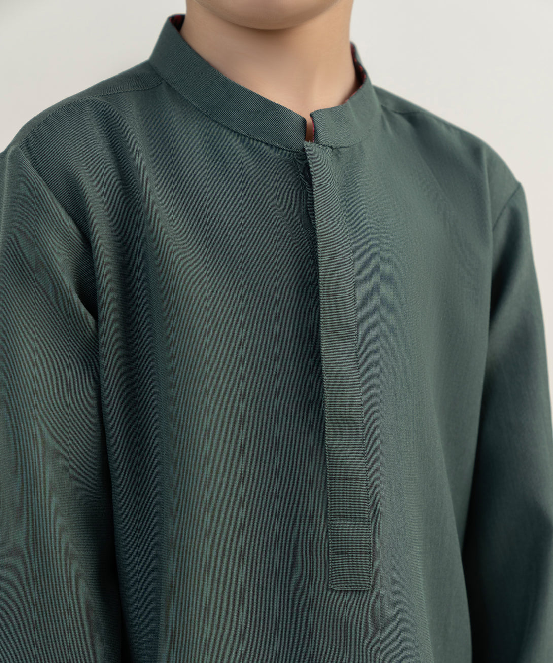 Boy's Viscose Embroidered Green Kurta Trousers