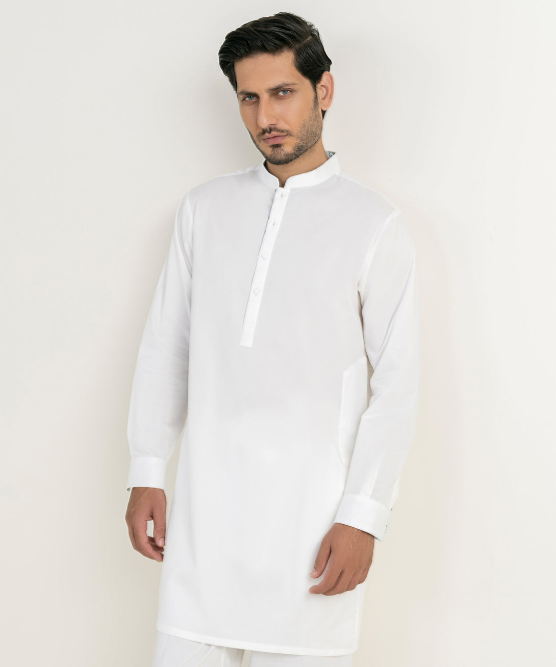 Men's 100% Cotton Plain White Kurta Trousers