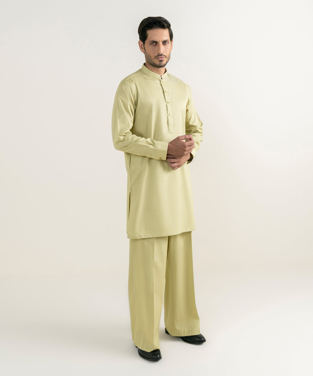 Men's 100% Cotton Plain Khaki Kurta Trousers