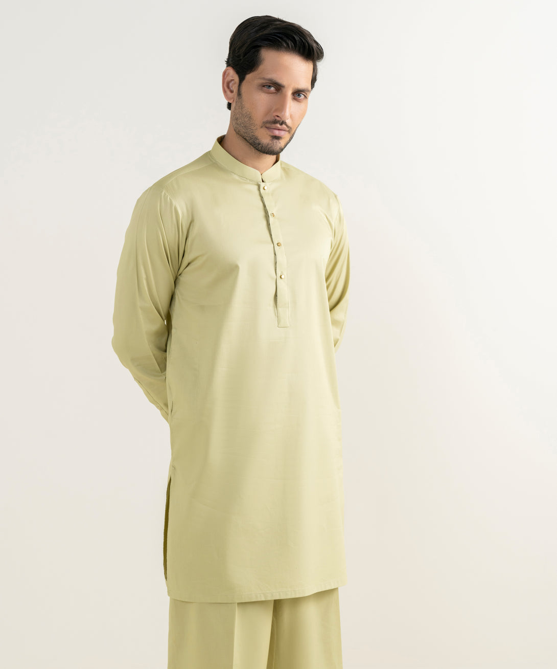 Men's 100% Cotton Plain Khaki Kurta Trousers