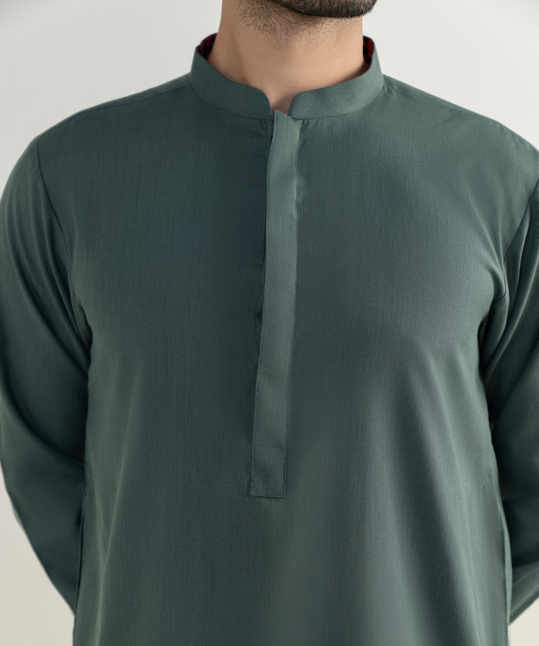 Men's Viscose Plain Green Kurta Trousers