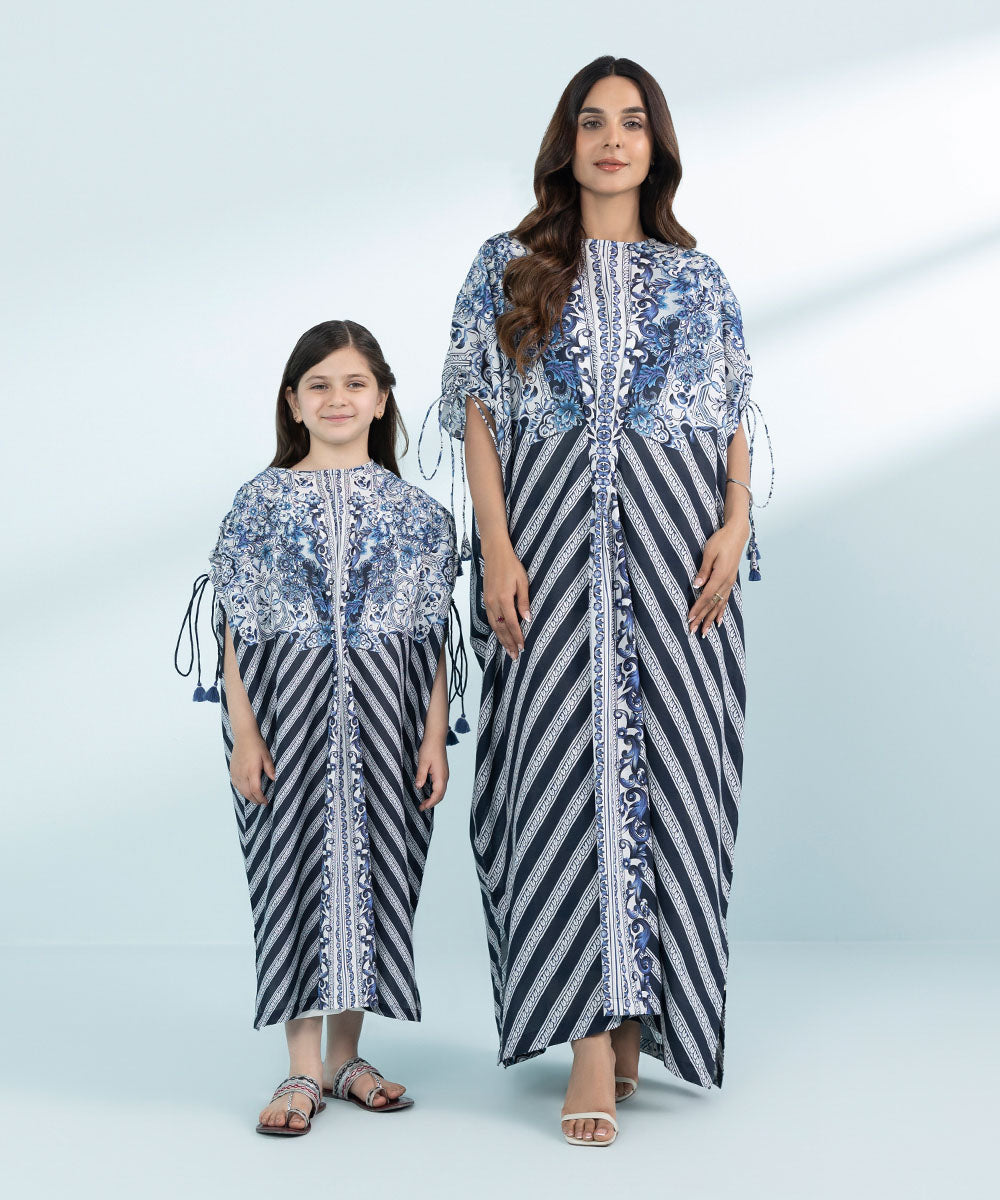 Mommy & Me Girls One Piece Blue Kaftan