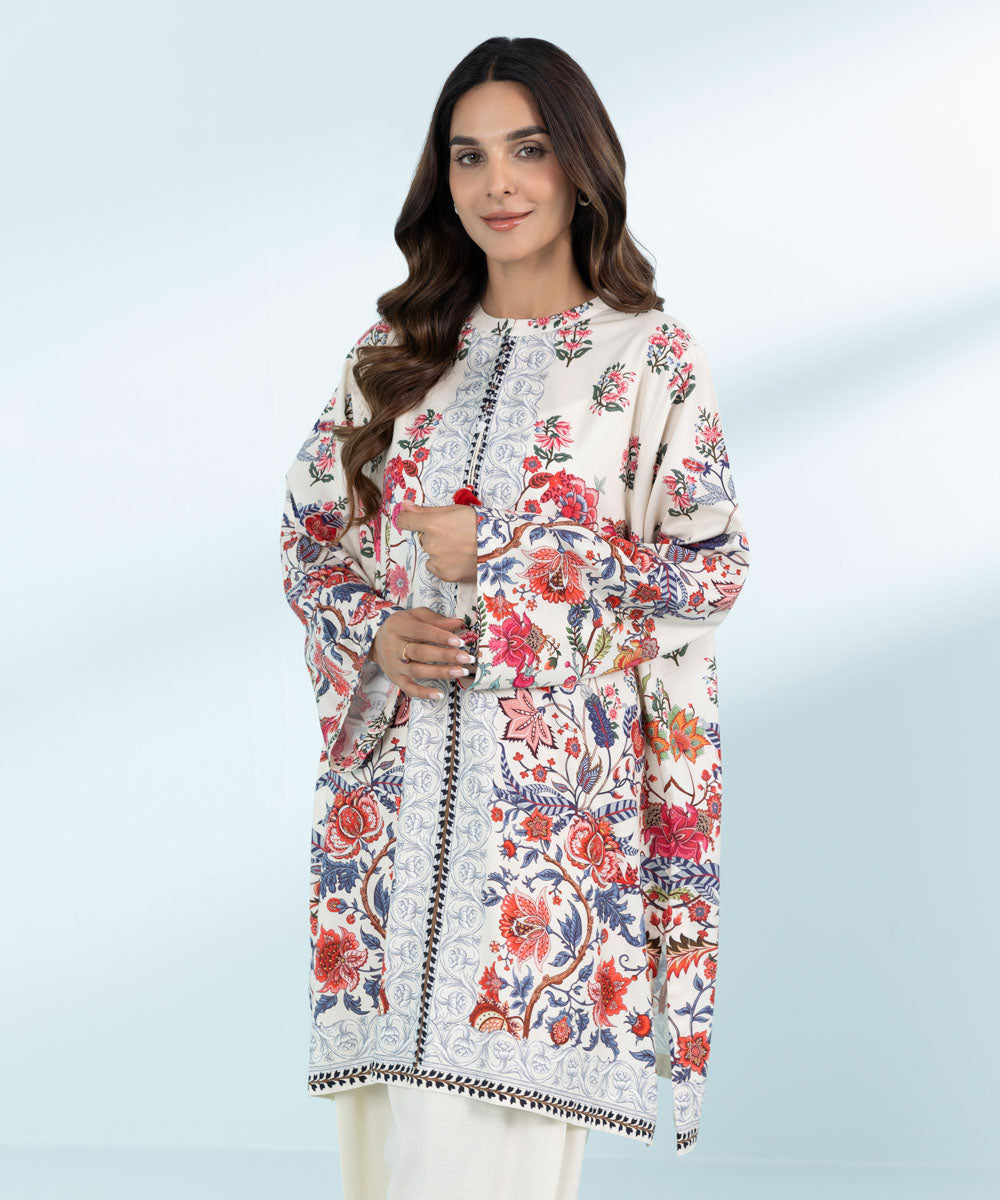 2 Piece - Printed Raw Silk Suit