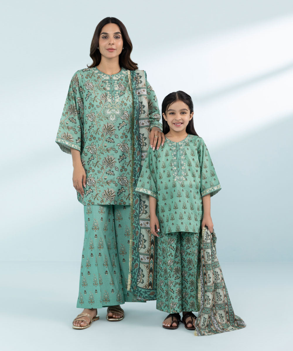 Mommy & Me Girls Three Piece Green Suit 