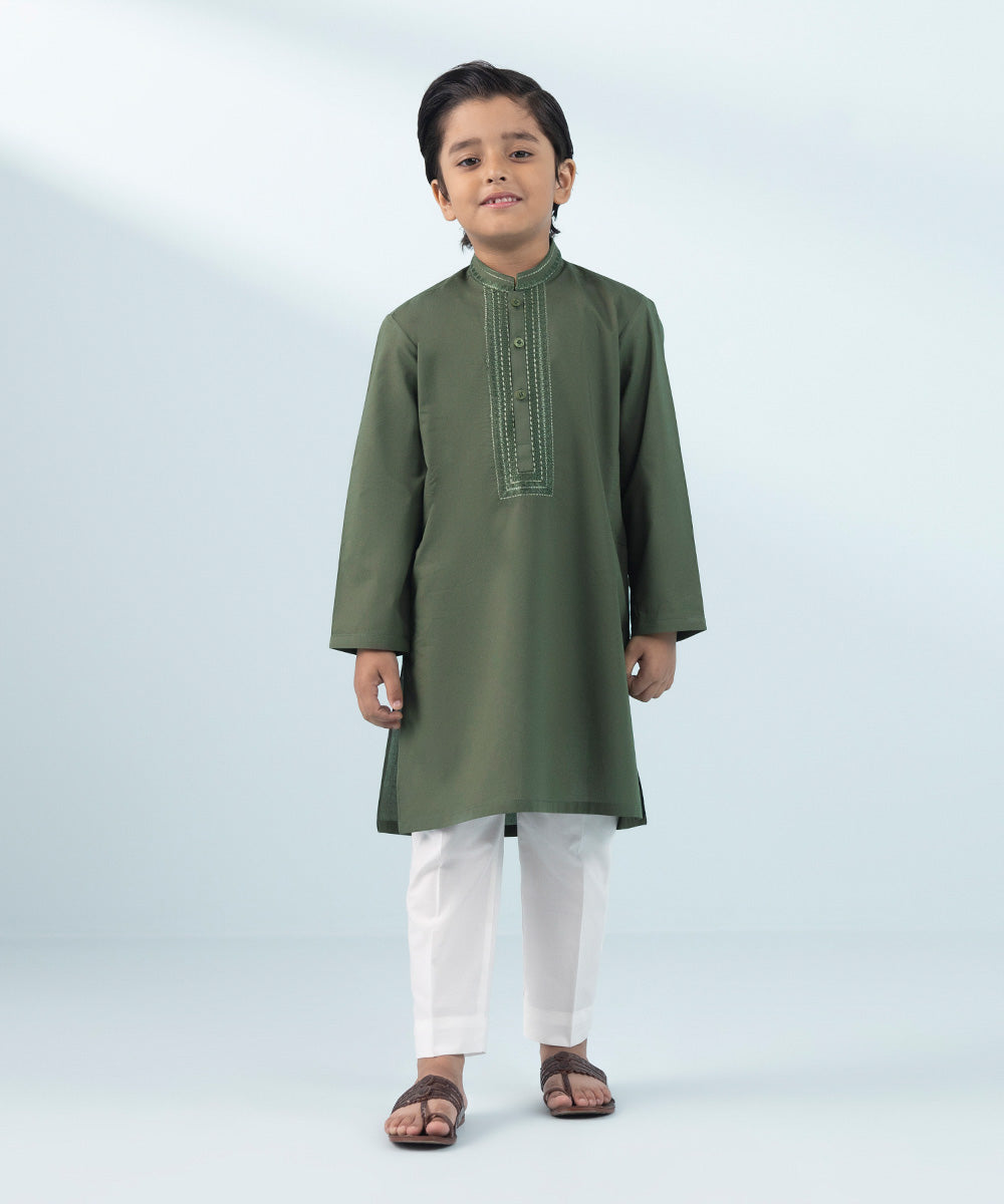 Like Father Like Son Olive Boys Kurta