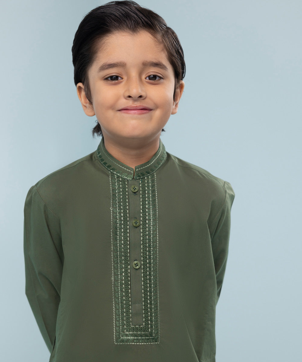 Like Father Like Son Olive Boys Kurta