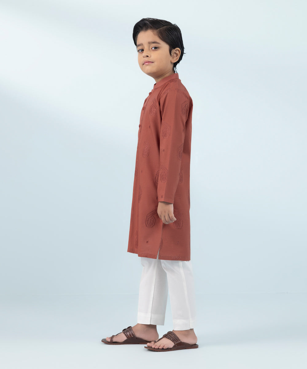 Like Father Like Son Rust Boys Kurta