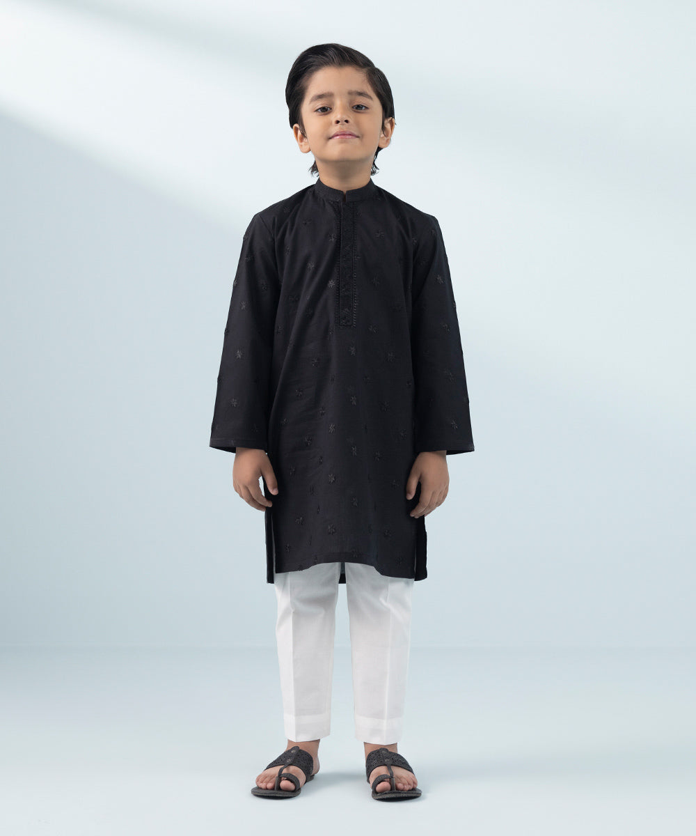Like Father Like Son Black Boys Kurta