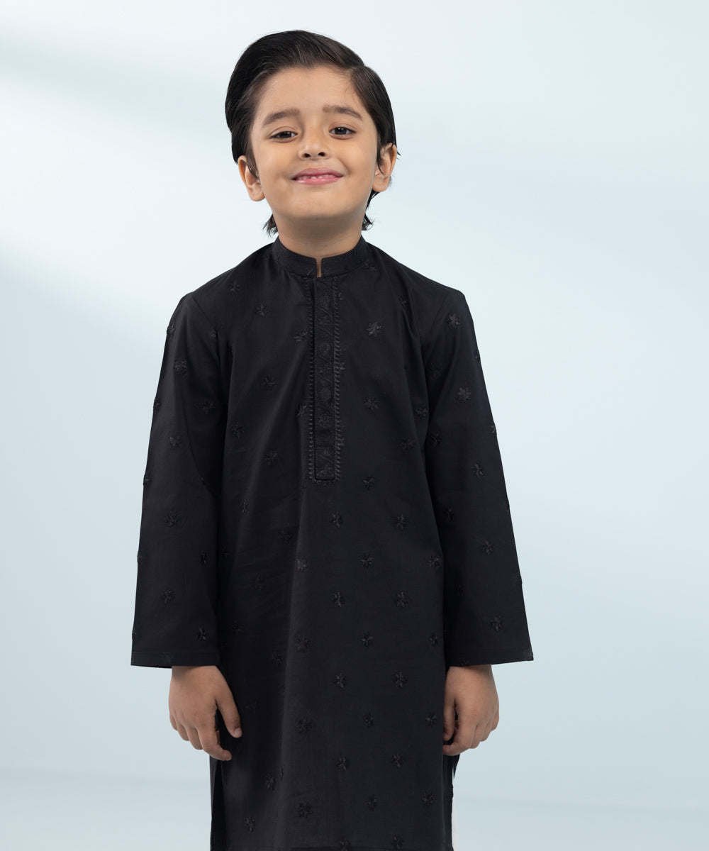 Like Father Like Son Black Boys Kurta