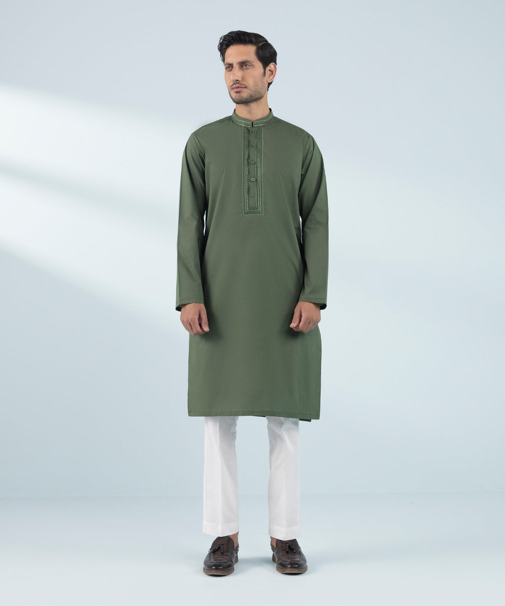 Like Father Like Son Olive Men's Kurta