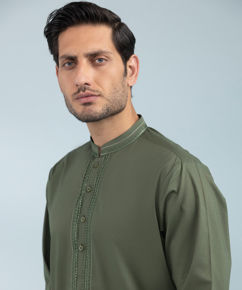Like Father Like Son Olive Men's Kurta