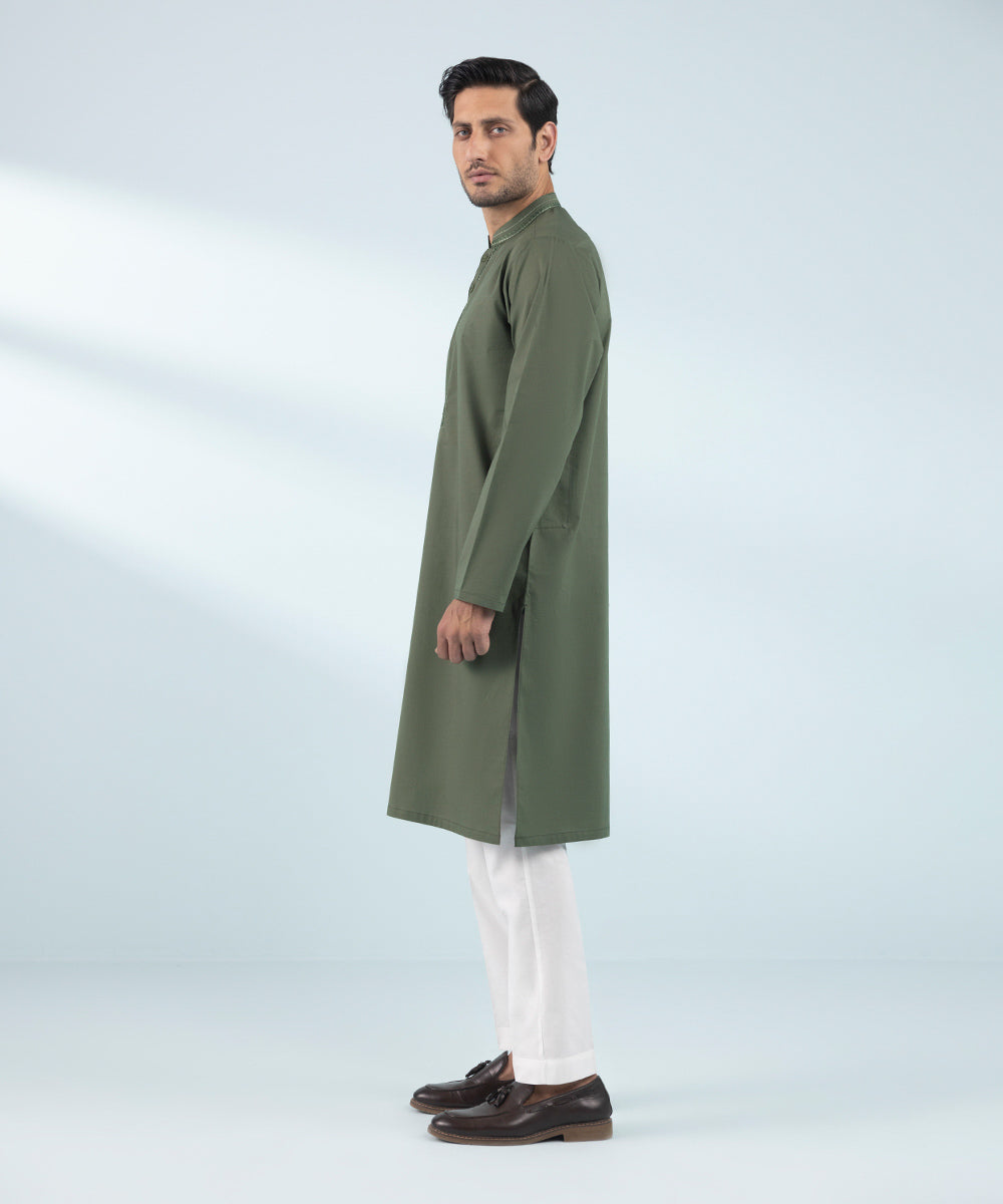 Like Father Like Son Olive Men's Kurta