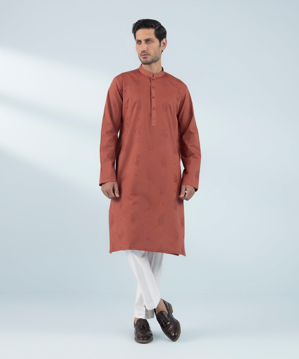 Like Father Like Son Rust Men's Kurta