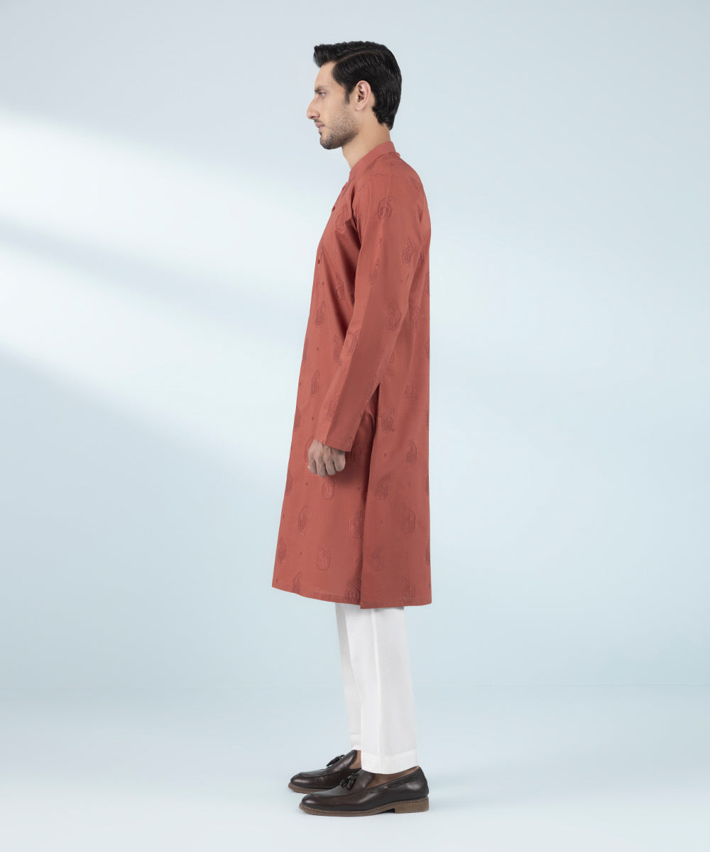 Like Father Like Son Rust Men's Kurta