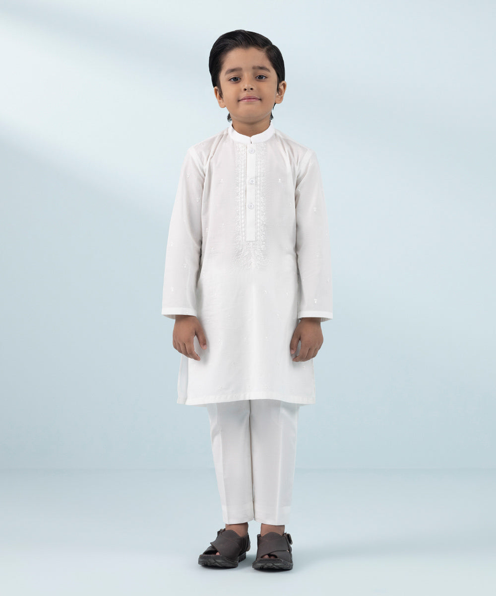 Like Father Like Son White Boys 2 PC Suit