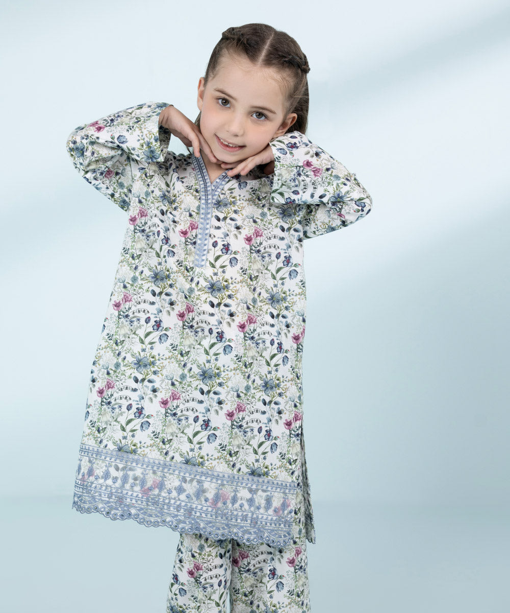 Mommy & Me Girls Two Piece White Suit 