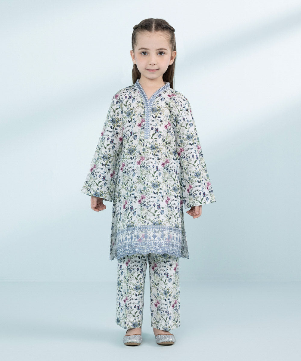 Mommy & Me Girls Two Piece White Suit 