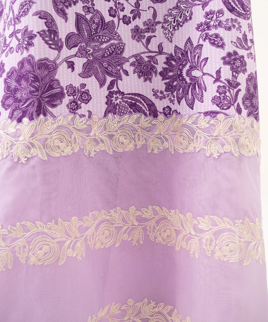 Women's Unstitched Lawn Embroidered Purple 3 Piece Suit