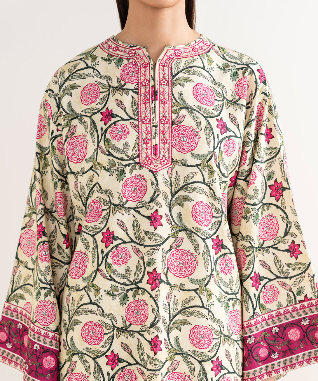 Women's Unstitched Lawn Embroidered Multi 3 Piece Suit