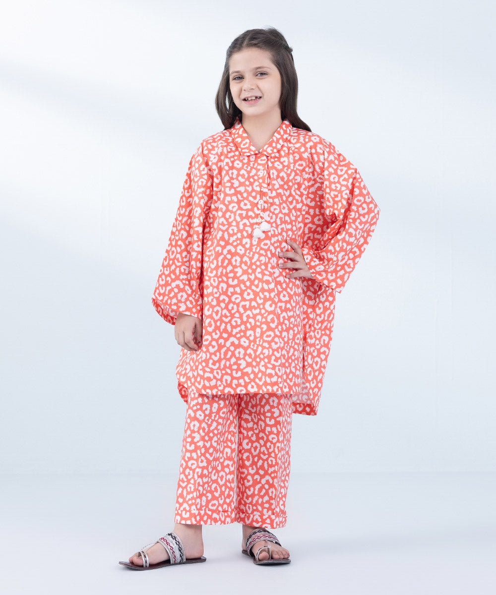 Girl's 2 Piece Printed Poplin Suit