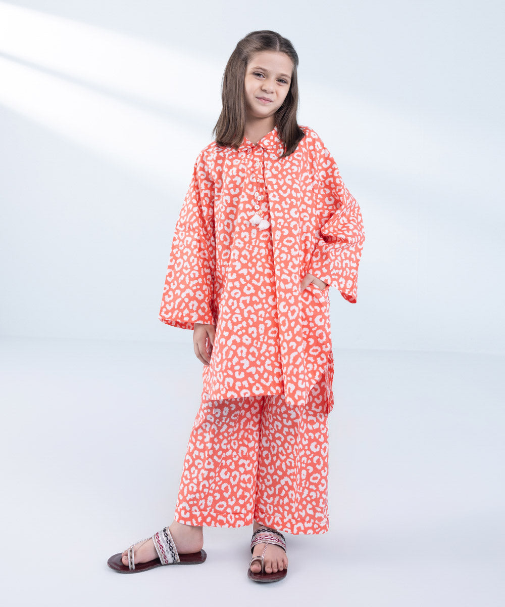 Girl's 2 Piece Printed Poplin Suit