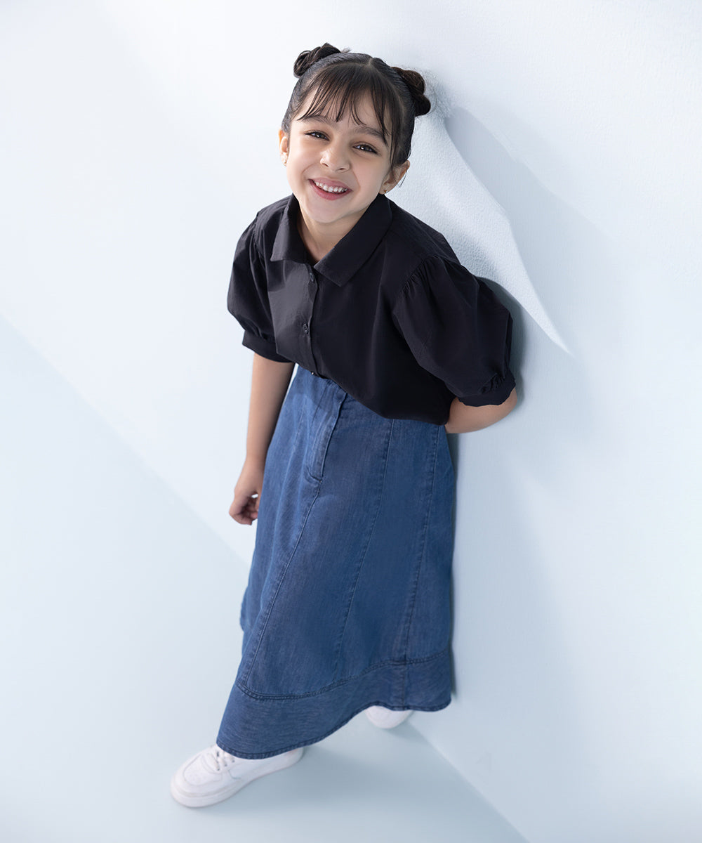 Girl's Blue Denim Skirt