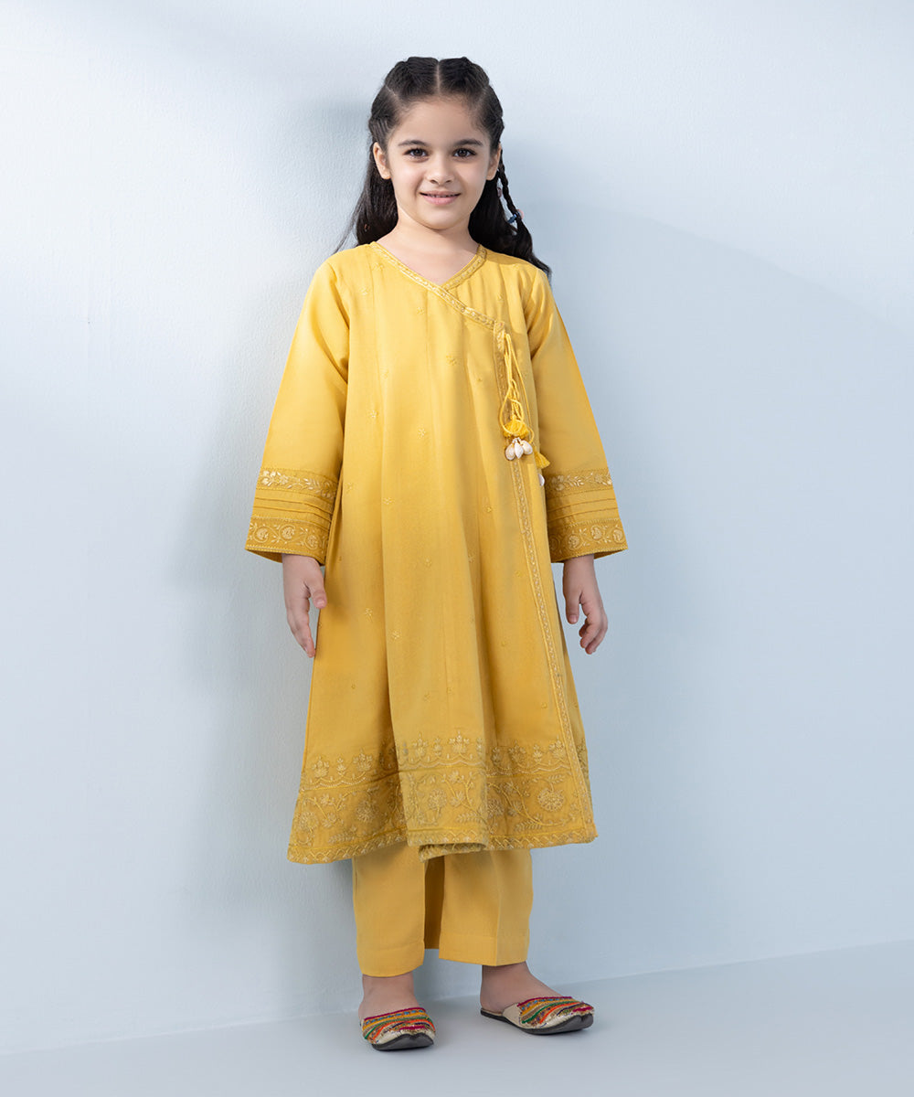 Girl's 2 Piece Embroidered Karandi Suit