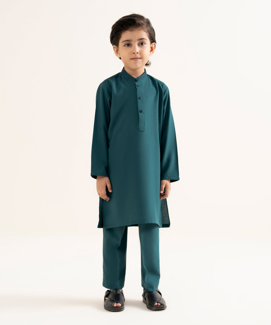 Embroidered Wash & Wear Suit